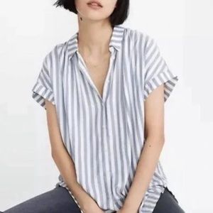 Madewell central drapery button-down in chambray stripe